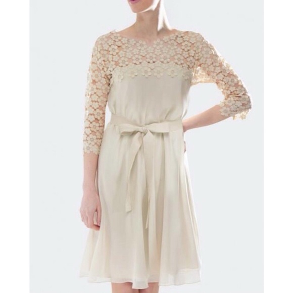 Hoss Intropia Pink and Beige Lace Flowy Dress - Picture 10 of 12